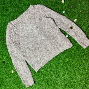 Bubble knitted fur sweatshirt